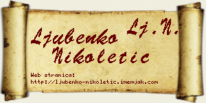 Ljubenko Nikoletić vizit kartica